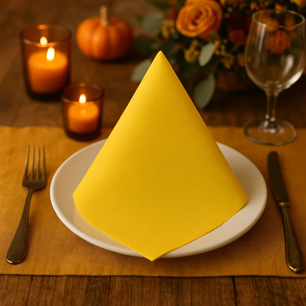 40 serviettes de table coloris jaune 38 x 38 cm – Image 2