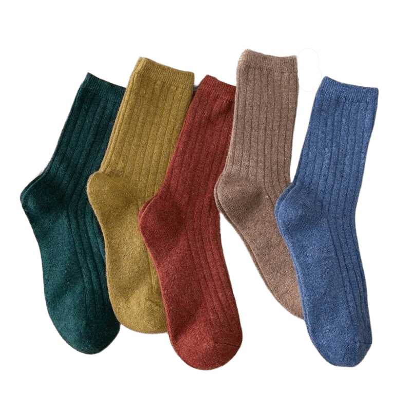 Chaussettes chaudes de couleur unie – Image 7