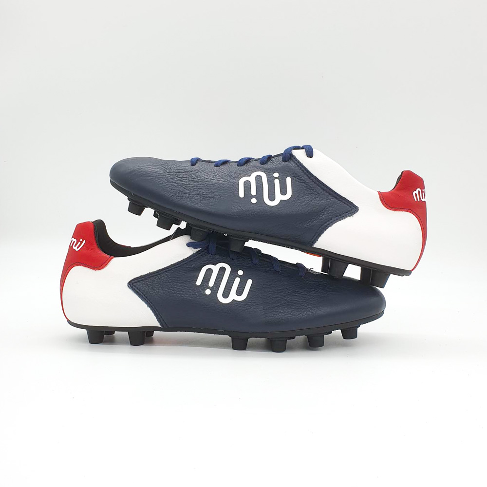 Crampons de Foot Cuir – Crampons moulés – Modèle « Feinte » Bleu Blanc Rouge – Image 2