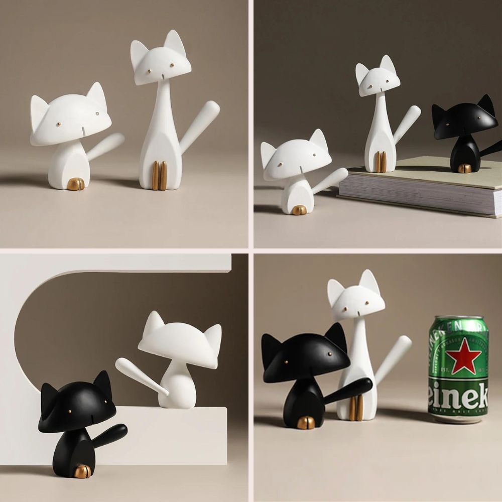 Figurine de chat kawaii en résine – Image 2