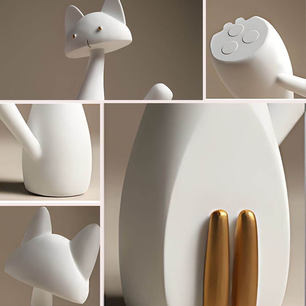Figurine de chat kawaii en résine – Image 3
