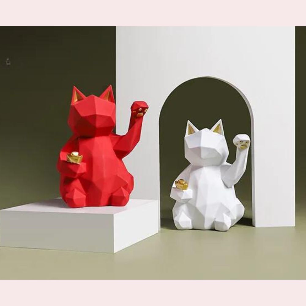 Figurine de chat porte bonheur style origami – Image 6