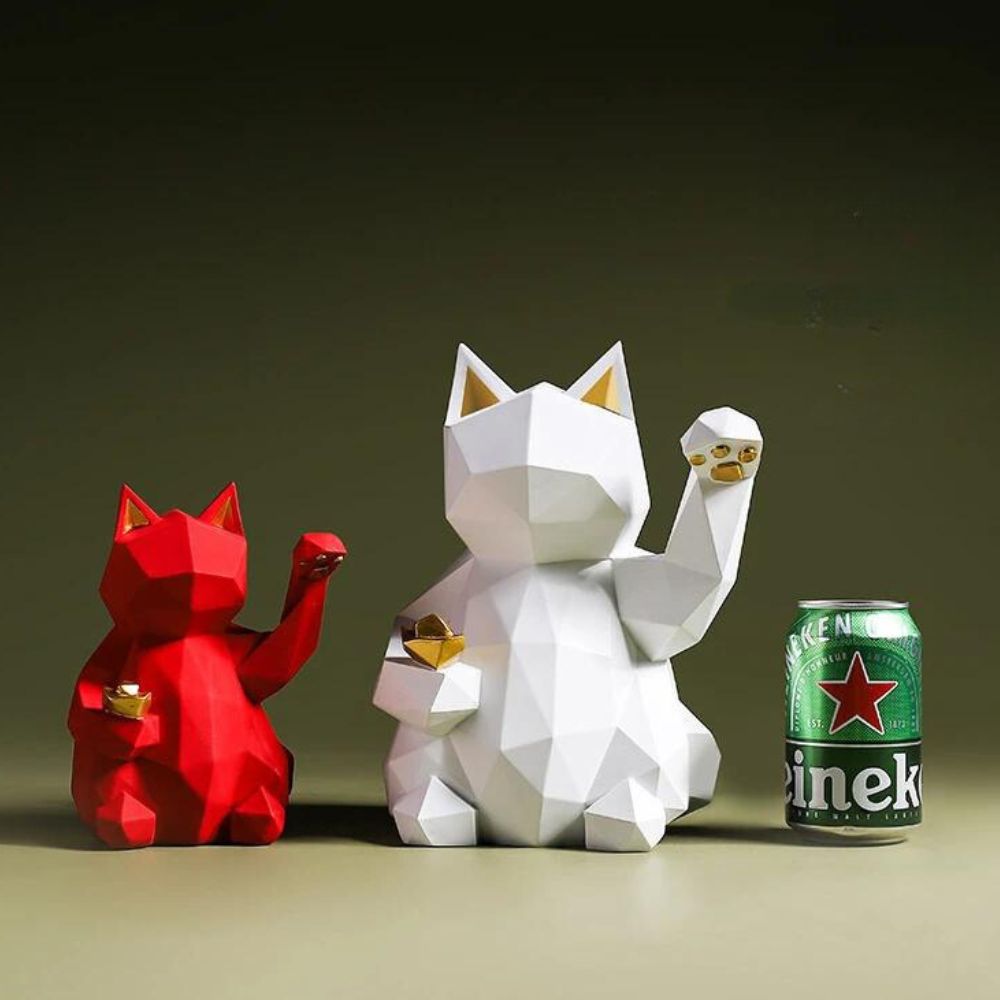 Figurine de chat porte bonheur style origami – Image 2
