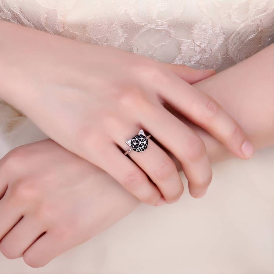 Bague chat spinelle en argent Sterling 925 pour femme – Image 4