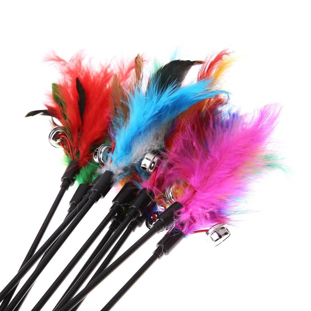 Baguette en plumes 5 pièces pour chats – Image 4