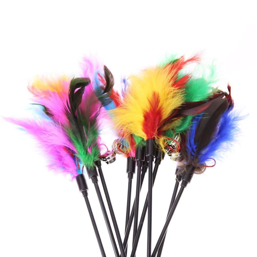 Baguette en plumes 5 pièces pour chats – Image 6