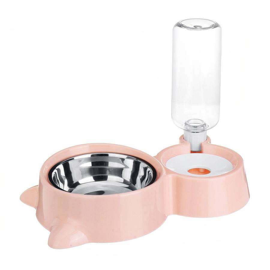 Bol chat en acier inoxydable avec fontaine à eau – Image 9