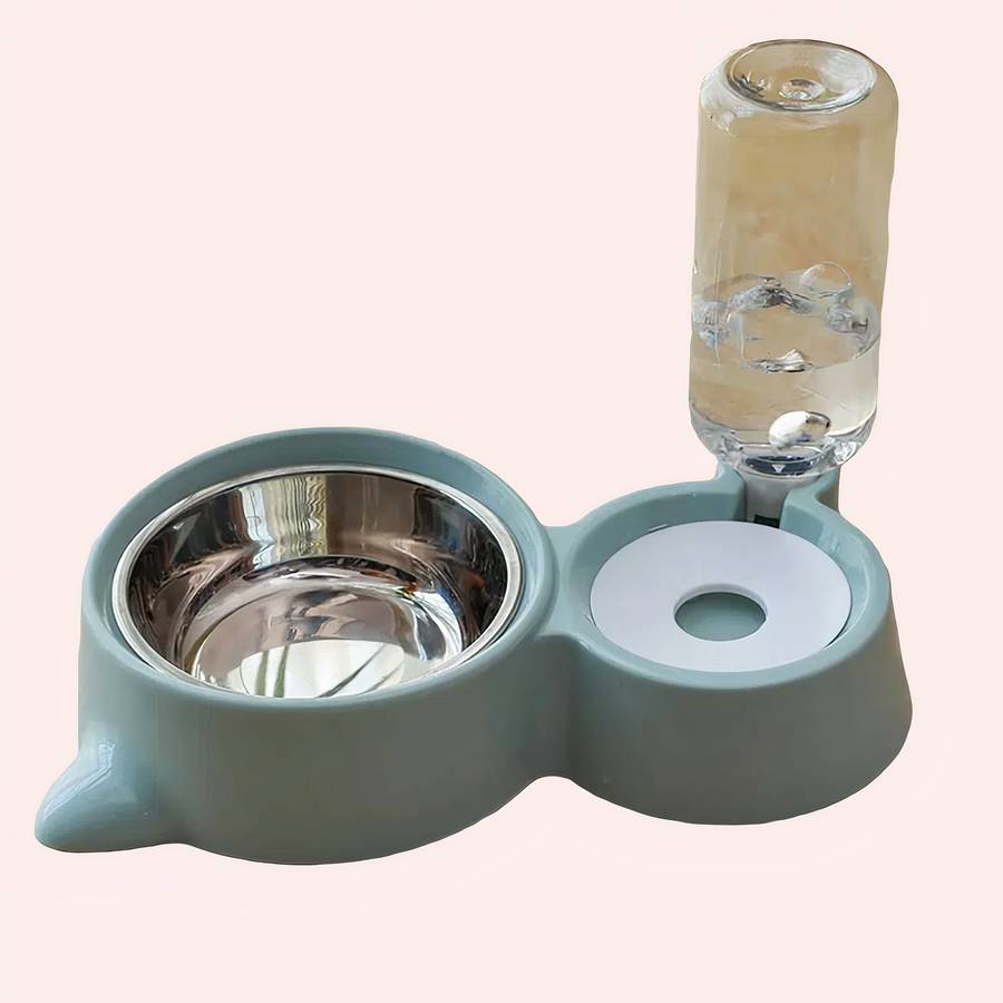 Bol chat en acier inoxydable avec fontaine à eau – Image 7