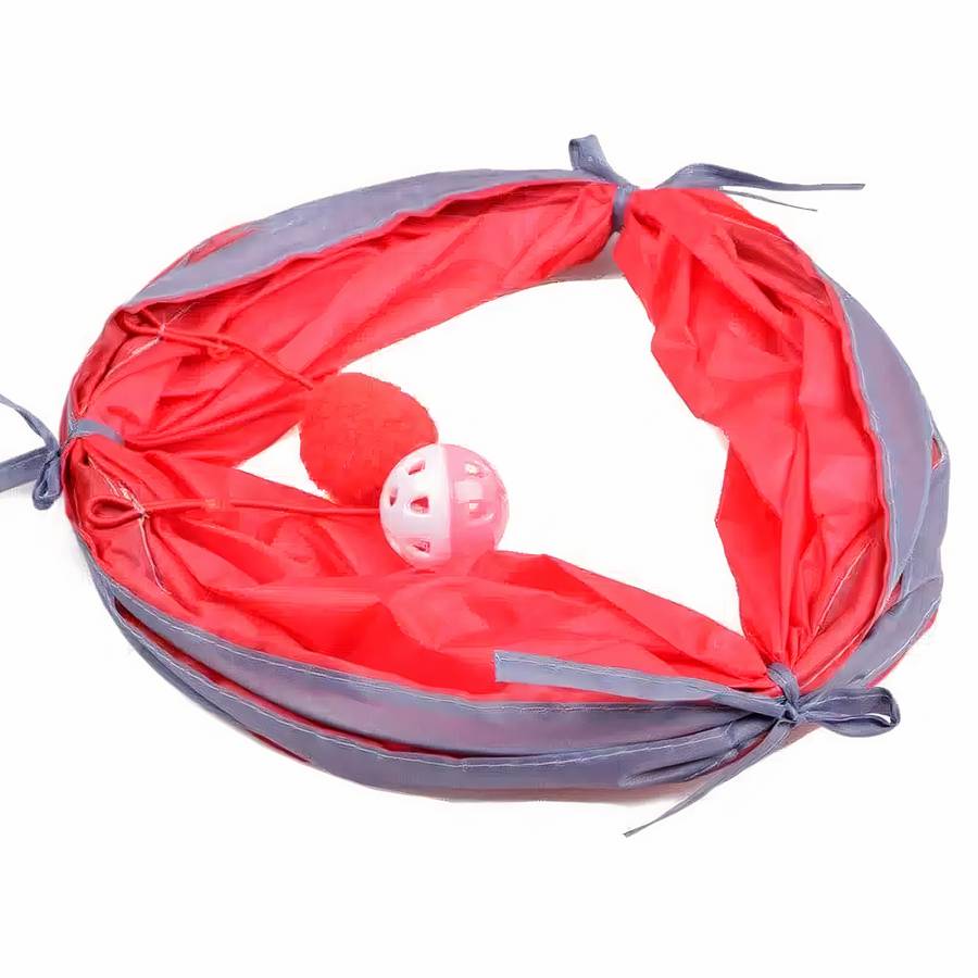 Jouet tunnel avec balles pour chat – Image 3