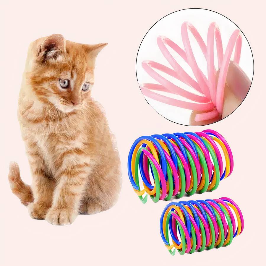 Jouets à ressorts colorés épais pour chat – Image 4