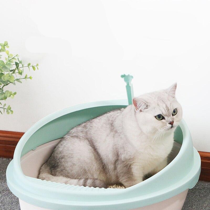 Litière chat rond en plastique avec pelle – Image 3