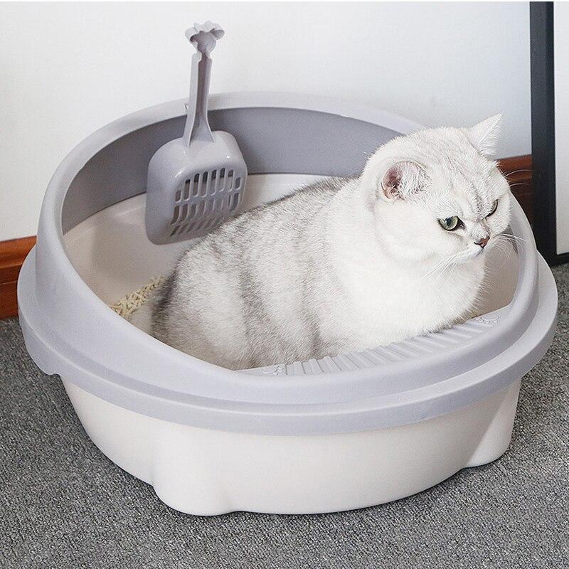 Litière chat rond en plastique avec pelle – Image 4