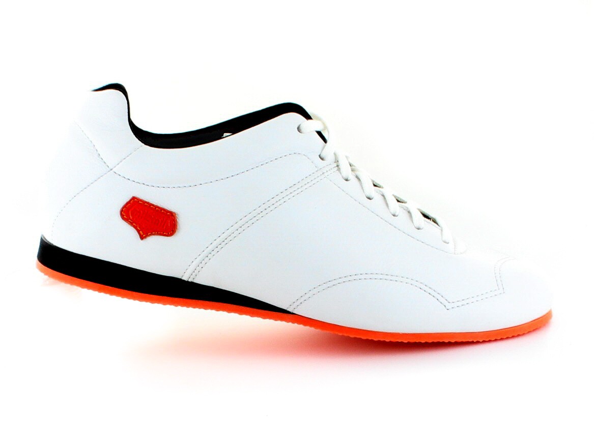 Fin de Série BASKET CUIR BLANC Semelle Orange: modèle Supporter pointure 46 – Image 3